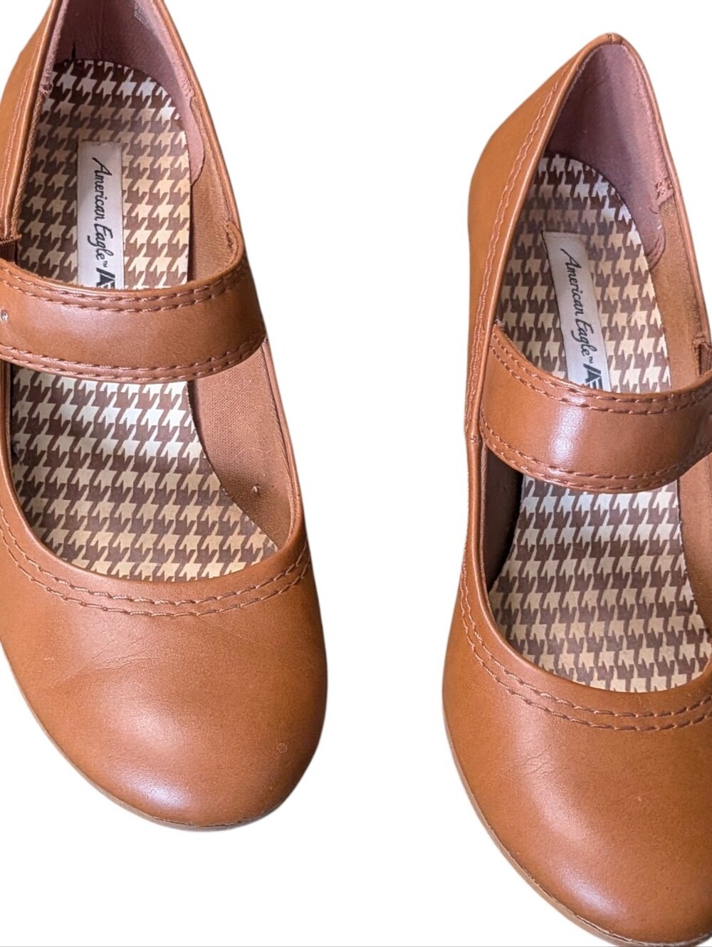 American Eagle Outfitters Tan Mary Jane Heels with Round Buckle Size 6 Corpcore - Picture 2 of 4